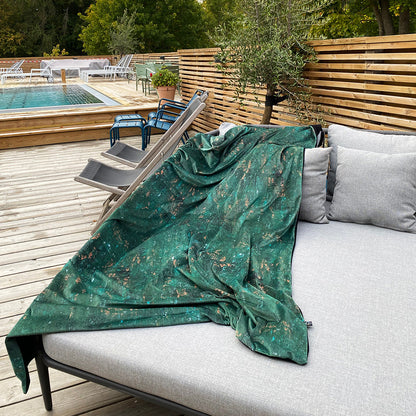 Filt i sammet - Grön, 200x145