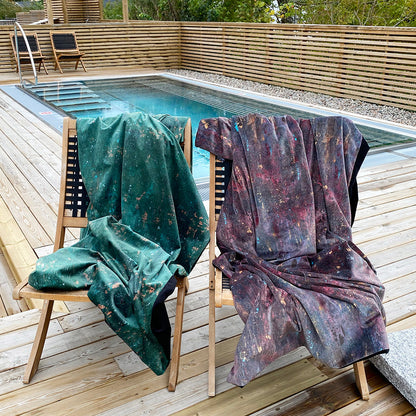 Filt i sammet - Vinröd, 200x145