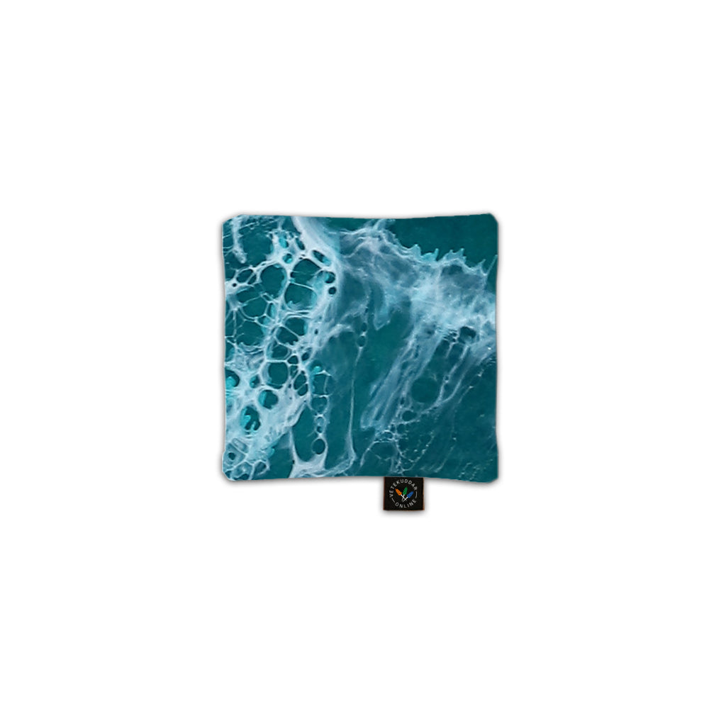 Vetekudde i mjukt och skönt satin - Ocean - 16x16 cm